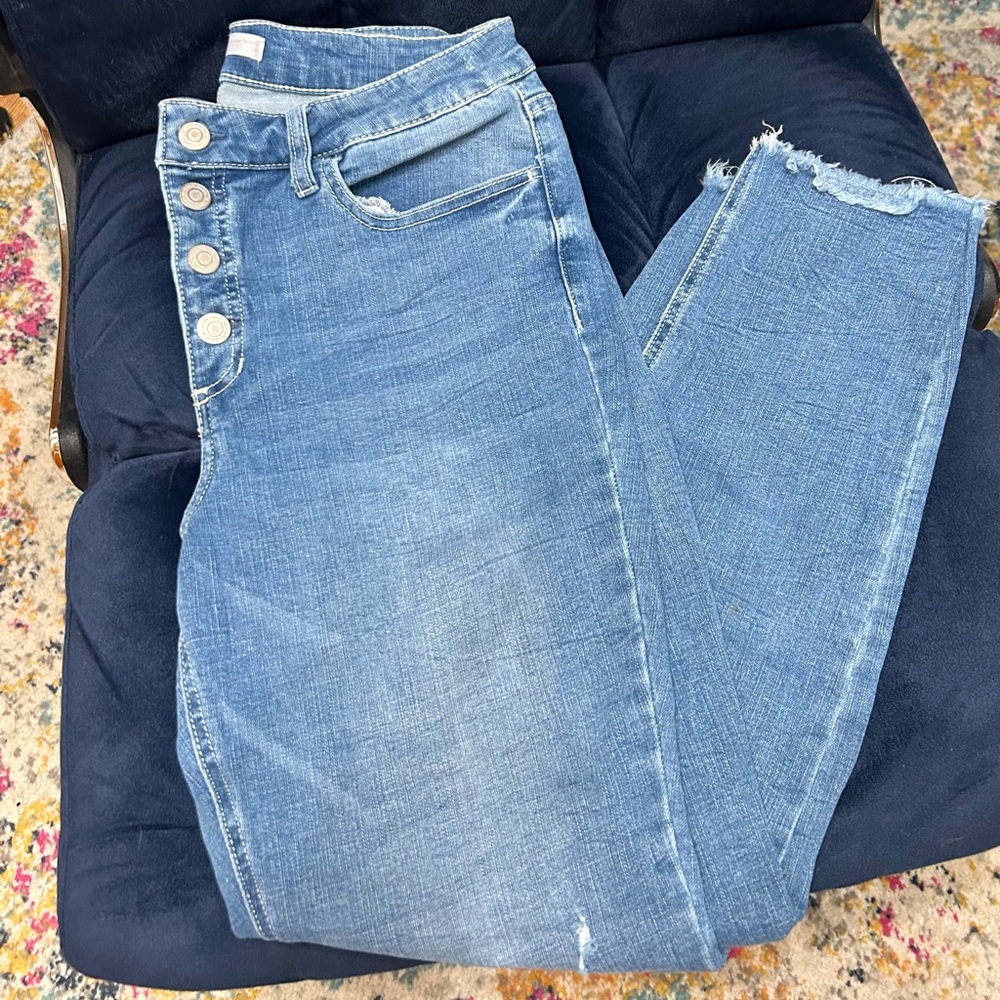 Lauren Conrad High Rise Skinny Jeans Raw Edge